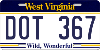 WV license plate DOT367