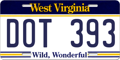 WV license plate DOT393