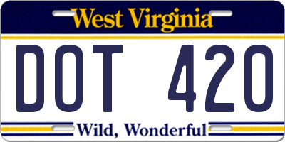 WV license plate DOT420