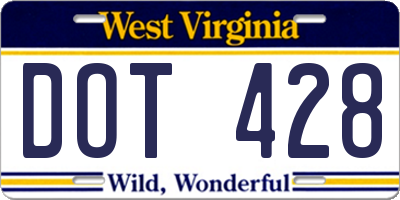 WV license plate DOT428