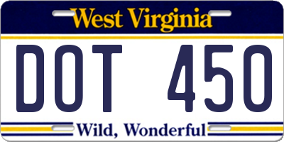 WV license plate DOT450
