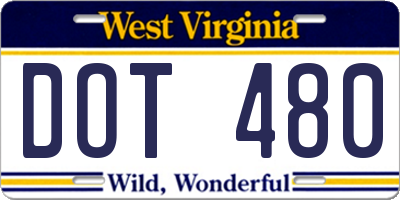 WV license plate DOT480