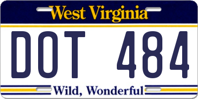 WV license plate DOT484