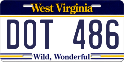 WV license plate DOT486