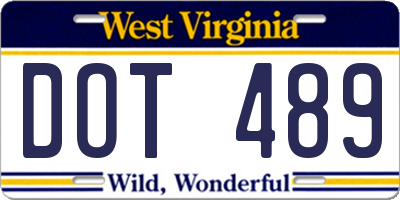 WV license plate DOT489