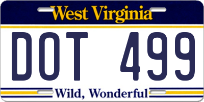 WV license plate DOT499