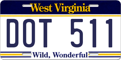 WV license plate DOT511