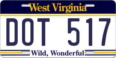 WV license plate DOT517