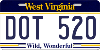 WV license plate DOT520