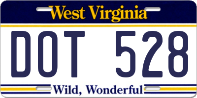 WV license plate DOT528