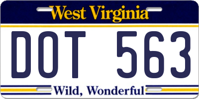 WV license plate DOT563