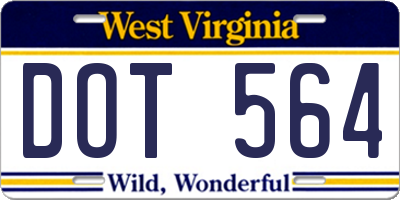 WV license plate DOT564