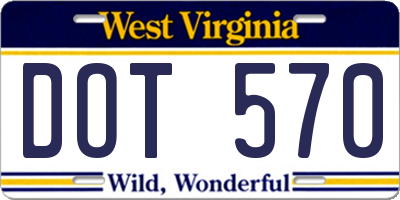 WV license plate DOT570