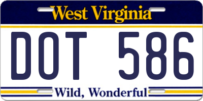 WV license plate DOT586