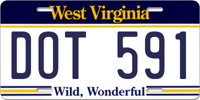 WV license plate DOT591