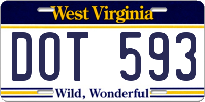 WV license plate DOT593