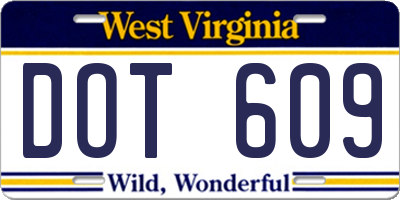 WV license plate DOT609