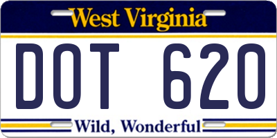 WV license plate DOT620