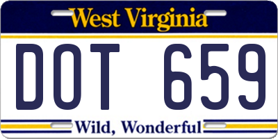 WV license plate DOT659