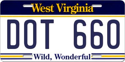 WV license plate DOT660