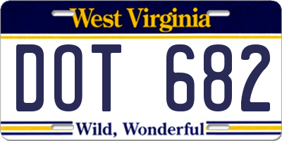 WV license plate DOT682