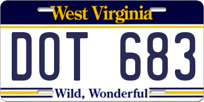 WV license plate DOT683