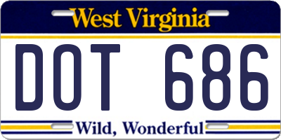 WV license plate DOT686