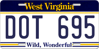WV license plate DOT695