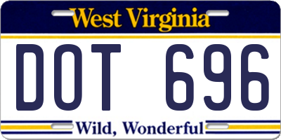 WV license plate DOT696