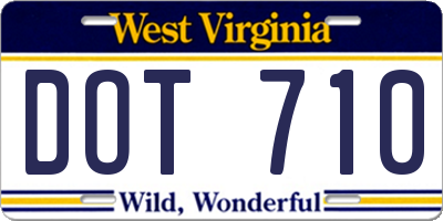 WV license plate DOT710