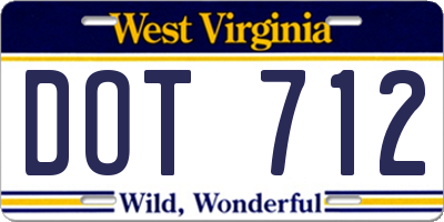 WV license plate DOT712