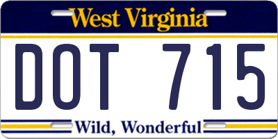 WV license plate DOT715
