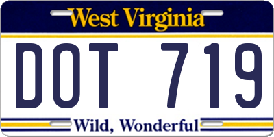 WV license plate DOT719