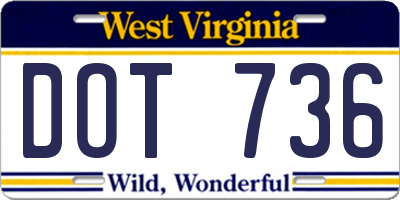 WV license plate DOT736