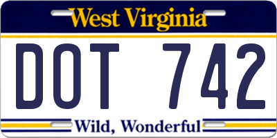 WV license plate DOT742