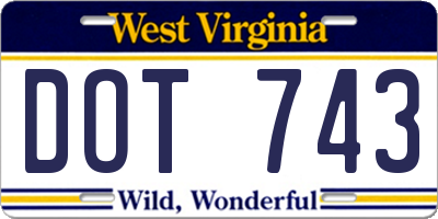 WV license plate DOT743