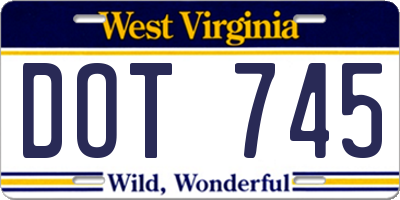 WV license plate DOT745