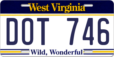 WV license plate DOT746