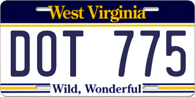 WV license plate DOT775