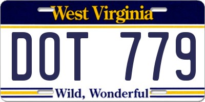 WV license plate DOT779