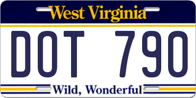 WV license plate DOT790