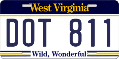 WV license plate DOT811