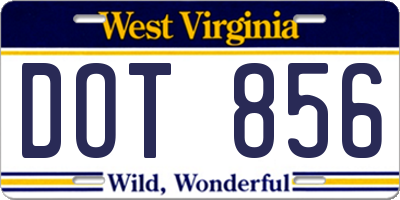 WV license plate DOT856