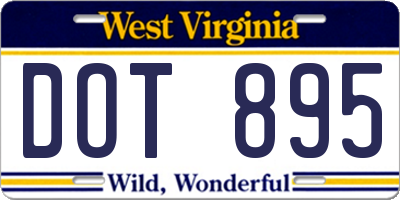 WV license plate DOT895