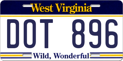WV license plate DOT896