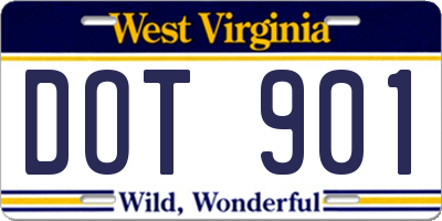 WV license plate DOT901
