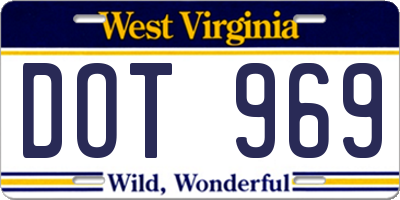 WV license plate DOT969