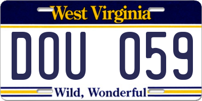 WV license plate DOU059
