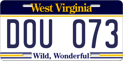 WV license plate DOU073