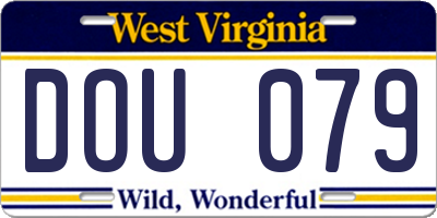 WV license plate DOU079